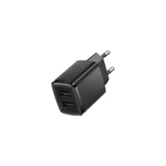 Baseus Charger Wall - 10.5W, 2xUSB-A, EU, Black