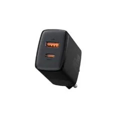 Baseus Charger Wall 20W USB-C USB-A EU Black - 20W, USB-C, USB-A, EU, Black