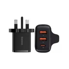 Baseus Charger Wall - 30W USB-C 2xUSB-A UK Black
