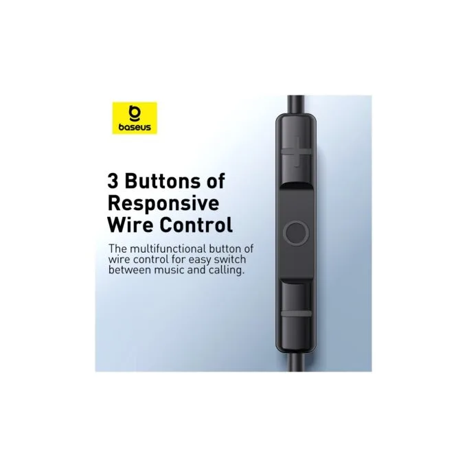 Baseus Earphones - CZ17 - Wired Type C Black — image 4