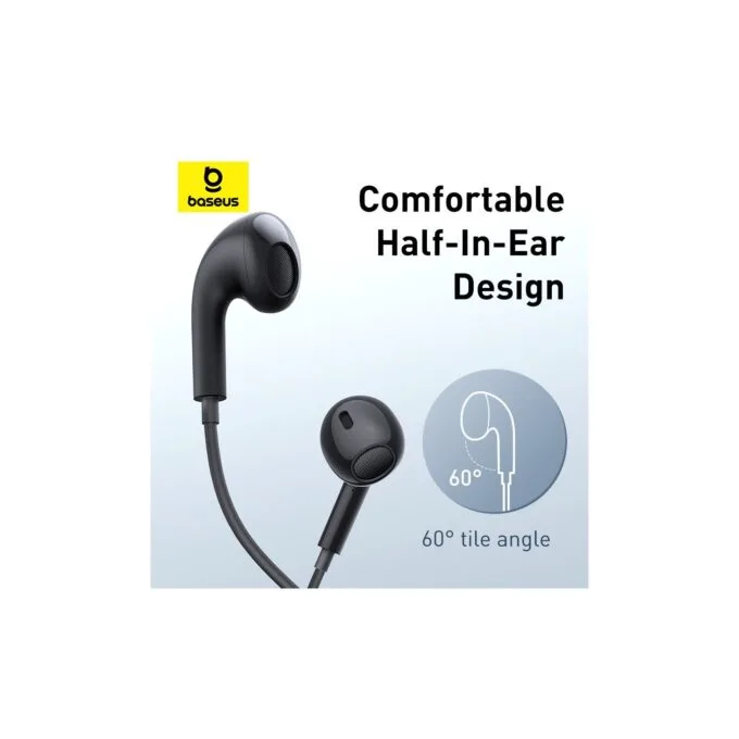 Baseus Earphones - CZ17 - Wired Type C Black — image 5