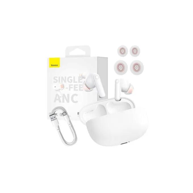 Baseus Headphones In Ear TWS ANC White - MZ10 - In Ear, TWS, ANC, White — image 17