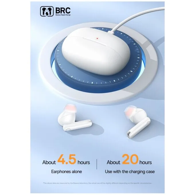 Baseus Headphones In Ear TWS ANC White - MZ10 - In Ear, TWS, ANC, White — image 9