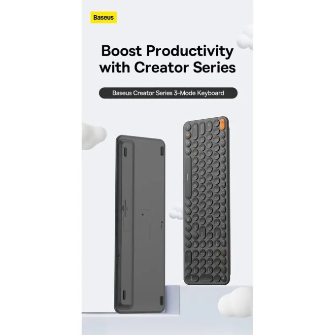 Baseus K01B Wireless Tri-Mode Keyboard Frosted Gray - 105 Keys — image 4