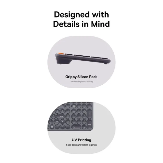 Baseus K01B Wireless Tri-Mode Keyboard Frosted Gray - 105 Keys — image 9