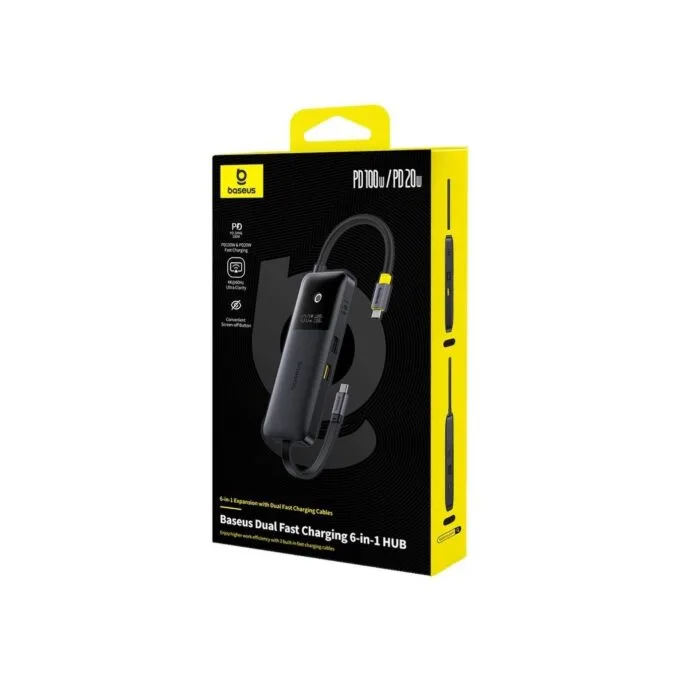 Baseus NOMOS BS-OH168 6-in-1 USB-C Hub 4K@60Hz HDMI PD100W — image 8