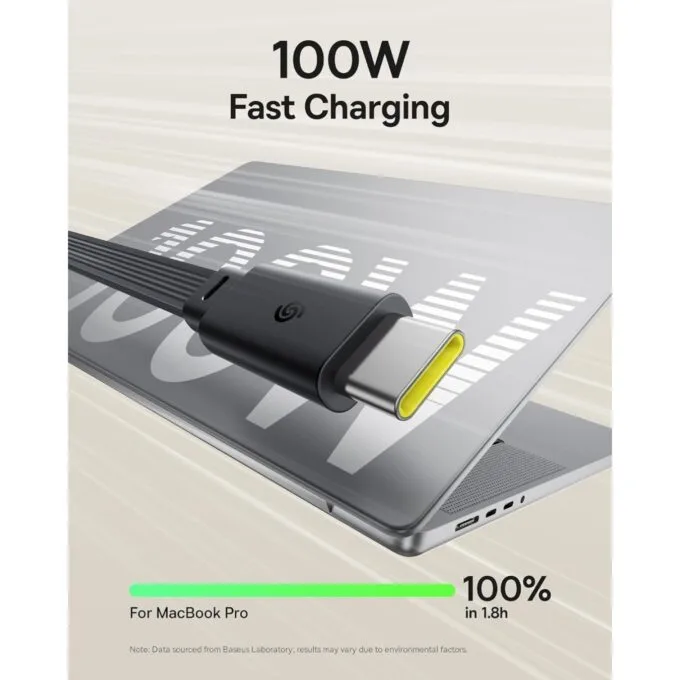 Baseus Nomos Retractable USB-C to USB-C Cable 100W 1.5m OF-Nomos-RCB — image 5