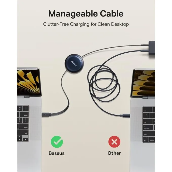 Baseus Nomos Retractable USB-C to USB-C Cable 100W 1.5m OF-Nomos-RCB — image 6