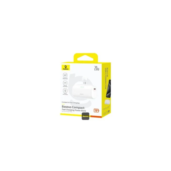 Baseus Powerbank 20W 5000mAh Plug-In Lightning White - 20W, 5000mAh, Plug-In Lightning, White — image 8