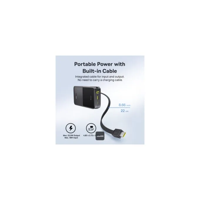 Baseus Powerbank 22.5W 20000mAh + Display - FC51 - EnerFill Bipow2 Pro Black — image 4