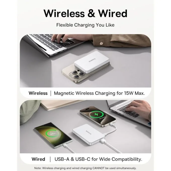Baseus Powerbank Wireless 22.5W 10000mAh 15W Qi2 Airpow White — image 4