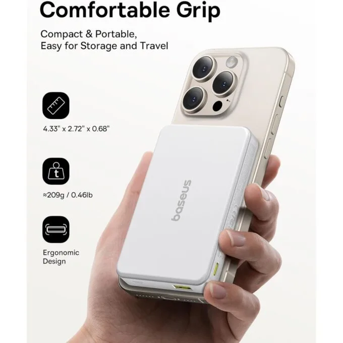 Baseus Powerbank Wireless 22.5W 10000mAh 15W Qi2 Airpow White — image 7