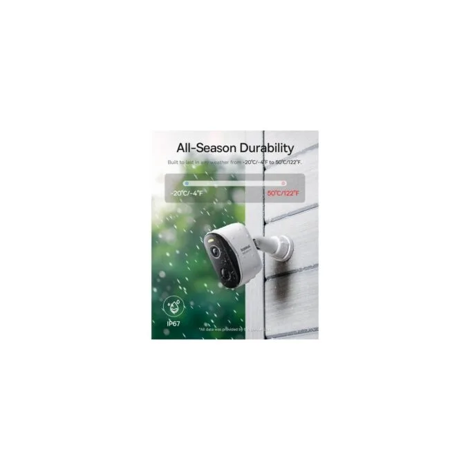 Baseus Security Outdoor Camera - N1 Plus - 2K 2-Cam Kit White — image 5