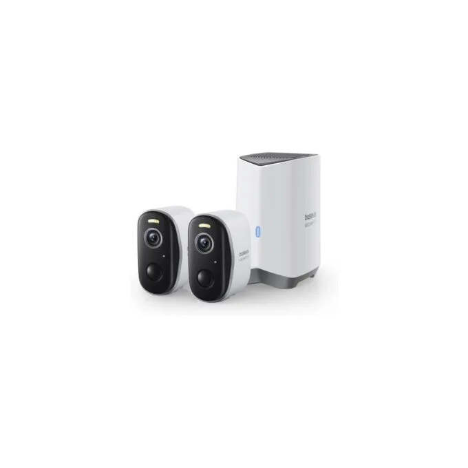 Baseus Security Outdoor Camera - N1 Plus - 2K 2-Cam Kit White — image 1