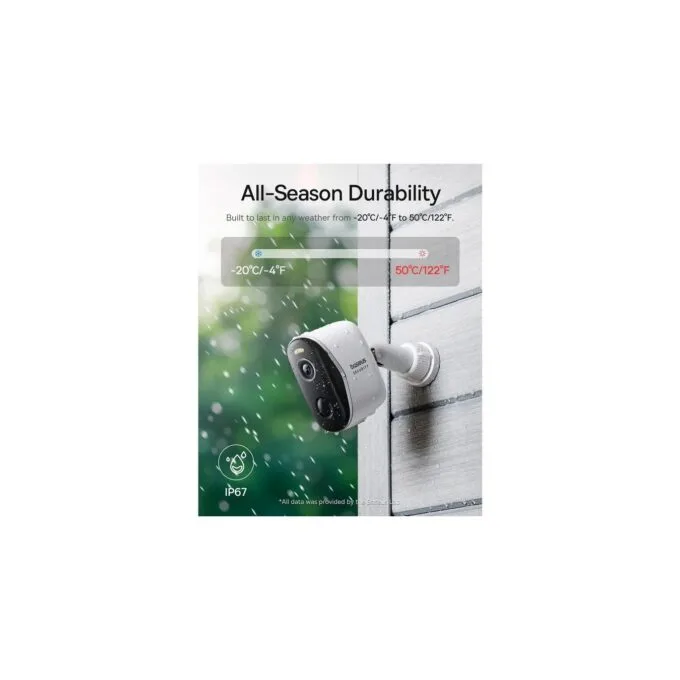 Baseus Security Outdoor Camera - N1 Plus - 2K Full Color White(Add On) — image 3