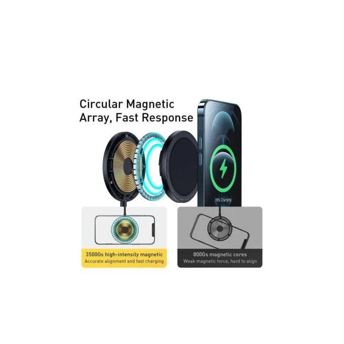 Baseus Simple Magnetic Stand Wireless Charger - Black — image 4