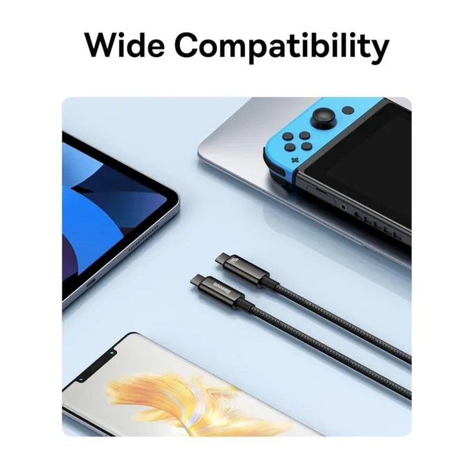 Baseus USB-C to USB-C 240W PD3.1 1m Tungsten Gold Black - CB000038 — image 6