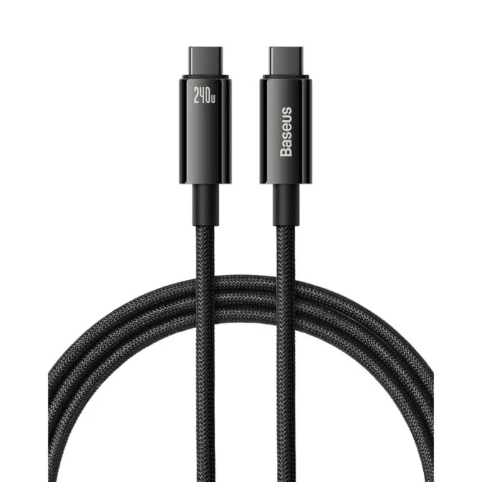 Baseus USB-C to USB-C 240W PD3.1 1m Tungsten Gold Black - CB000038 — image 1