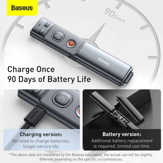 Baseus VA Wireless Laser Presenter - Orange Dot - Rechargeable — image 7