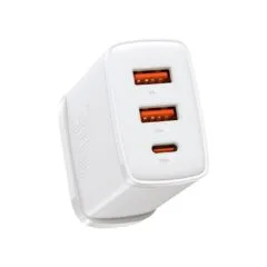 Baseus Wall Charger - 30W USB-C 2xUSB-A - UK White