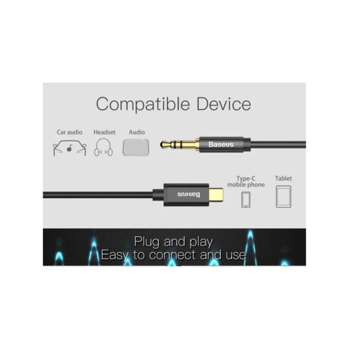 Baseus Yiven Type-C Male to 3.5 Male Audio Cable - 1.2m — image 3