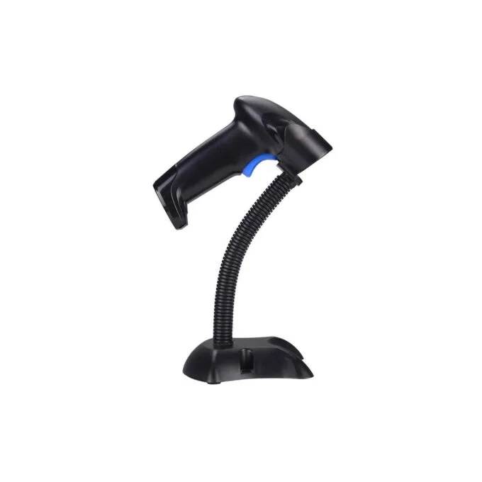 BCS-02BW BARCODE WIRELESS WIRED CCD SCANNER W STAND BLACK POWER-ON — image 2