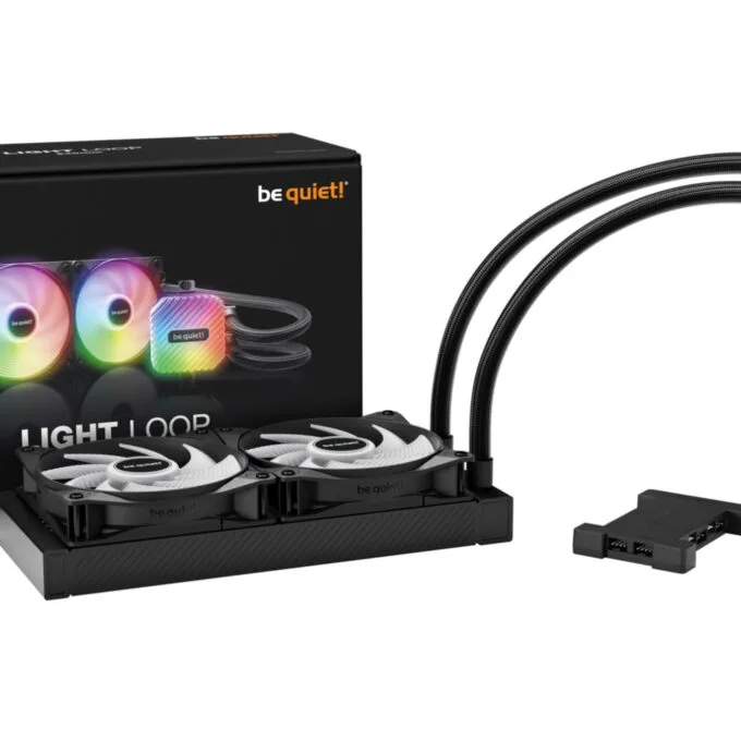 be quiet! Light Loop 240mm AIO Liquid CPU Cooler - BW020 - Black, ARGB, 2x120mm PWM Fans — image 4