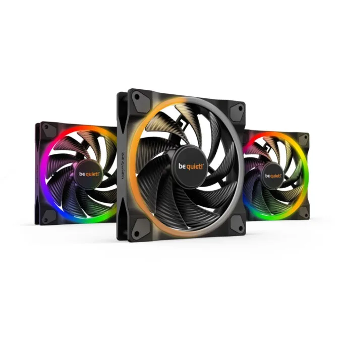 Be Quiet Light Wings 140mm PWM High-Speed 3-Pack Black ARGB 2200RPM — image 1