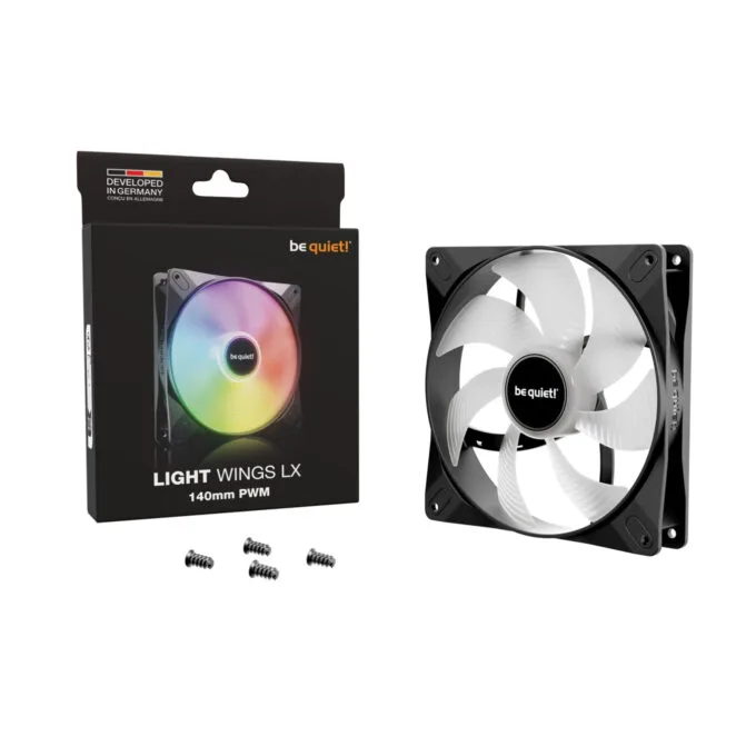 be quiet! Light Wings LX 140mm PWM Case Fan - Black, ARGB, 4-pin PWM — image 5