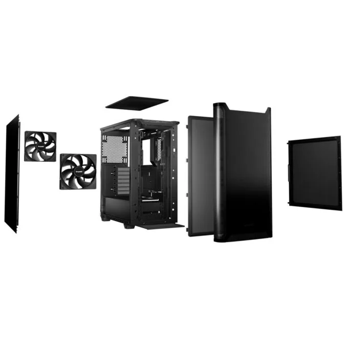 be quiet! Pure Base 501 - Mid Tower PC Case, Black, ATX/mATX/Mini-ITX, USB-C, 2x140mm Fans — image 4