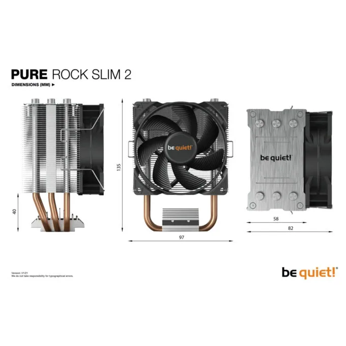 be quiet! Pure Rock Slim 2 BK030 - Slim Tower CPU Cooler 92mm PWM 130W TDP — image 7