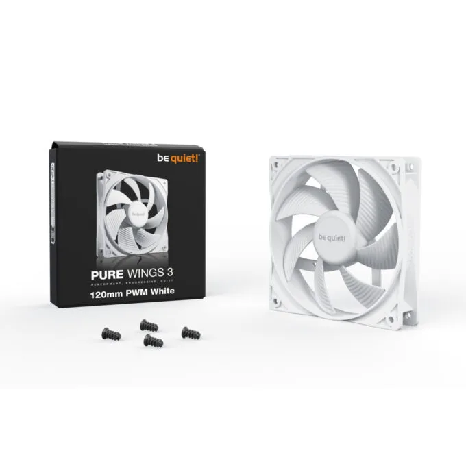 be quiet! Pure Wings 3 120mm White - BL110 - PWM Case Fan, 1600 RPM, Quiet Rifle Bearing — image 3