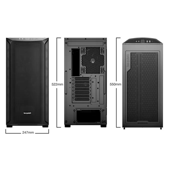 be quiet! Shadow Base 800 Mid-Tower PC Case - Black, Tempered Glass, E-ATX Support, USB-C — image 2