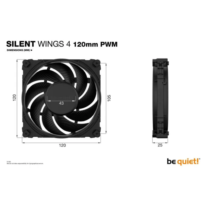 be quiet! SilentWings 4 120mm PWM Case Fan - Black, 1600 RPM, 4-pin PWM, FDB — image 5