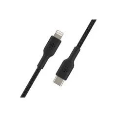 Belkin Lightning USB-C Kabel ummantelt mfi 1m schwarz