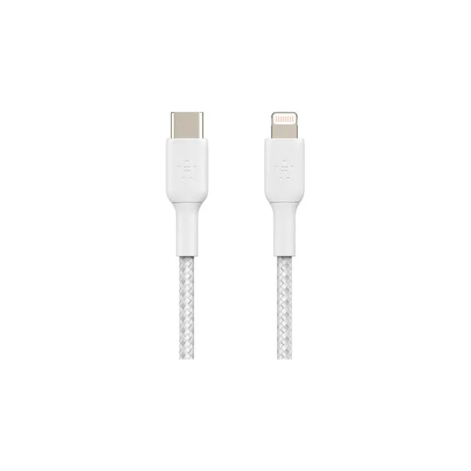 Belkin Lightning USB-C Kabel ummantelt mfi 1m weiß — image 4