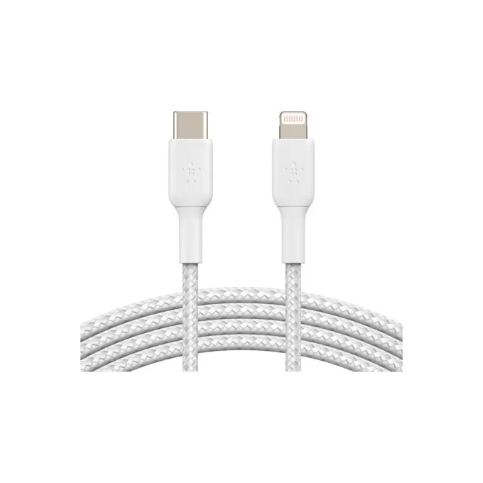 Belkin Lightning USB-C Kabel ummantelt mfi 1m weiß — image 5