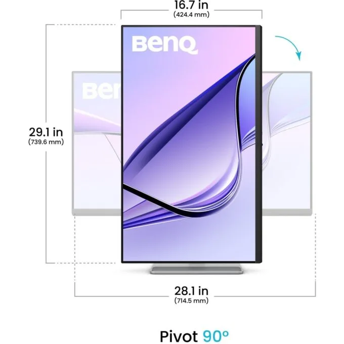 BenQ 80.0cm MA320U 16:9 DP USB-C HDMI silv. lift piv UHD - MA320U - White, 4K IPS — image 4