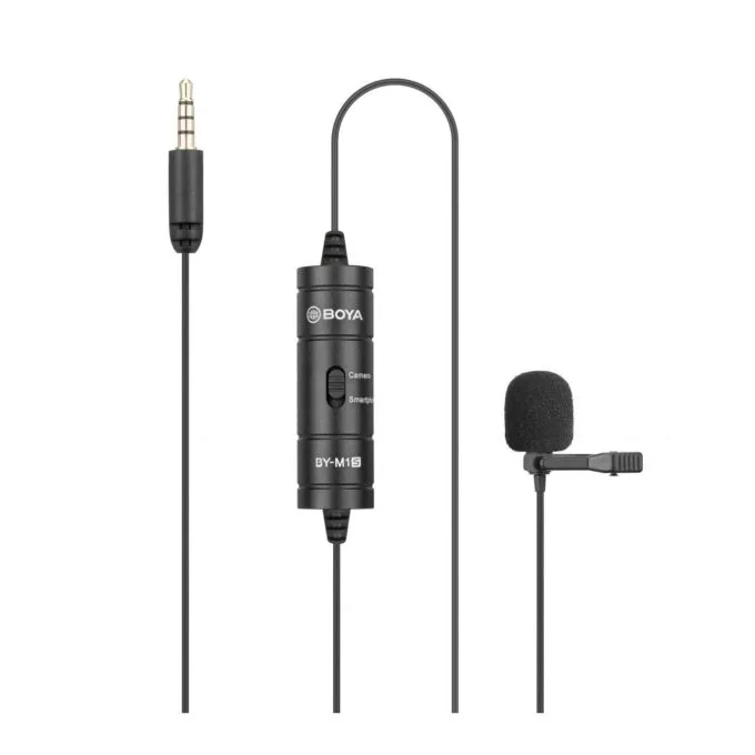 BOYA (M1 Smart) wired mic - BY-M1S - Lavalier microphone 3.5mm for phone, laptop, camera — image 1