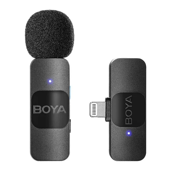 BOYA Wireless Lavalier Microphone - BY-V1 - for iPhone iPad Mini Lapel Lightning connection — image 1