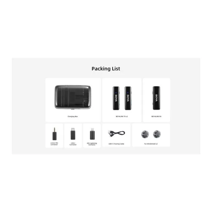 BOYALINK Mobile Wireless Mic - Android (USB-C), iPhone iOS, 3.5 TRS (laptop), 2-person vlog — image 10