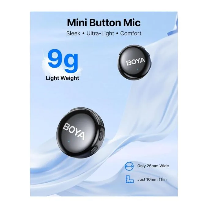 BOYALINK Wireless Microphone - 3 - Type-C, Lightning & 3.5mm AI-Powered Button Wireless Microphone 2 TX + 1 RX + charging case — image 10