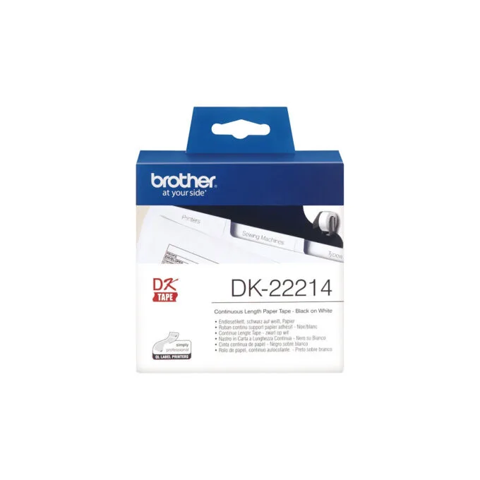 Brother Endlosetiketten (Papier) DK22214 schwarz auf weiss 12mm x 30.48m — image 2