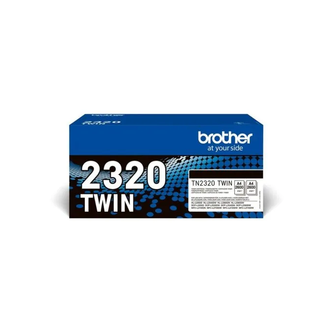 Brother Toner - TN-2320TWIN - Black, 2-pack, up to 2,600 pages per ISO IEC 19752 — image 1