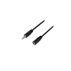 CA1055 AUDIO CABLE, 3.5 mm 3-Pin M to 3.5 mm 3-Pin F, BLACK, 5 m LOGILINK