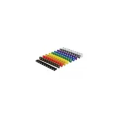 Cable marker clips - 0-9, colored, 100 pieces, cable ties