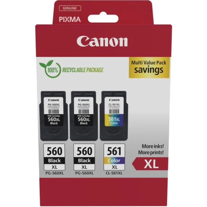Canon Ink - 3712C009 - PG-560XL CL-561XL 3-piece multipack — image 1