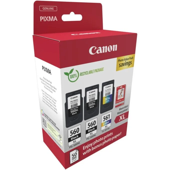 Canon Ink - 3712C012 - 3-piece Multipack (2xBlack Color) incl. Photo Paper — image 2