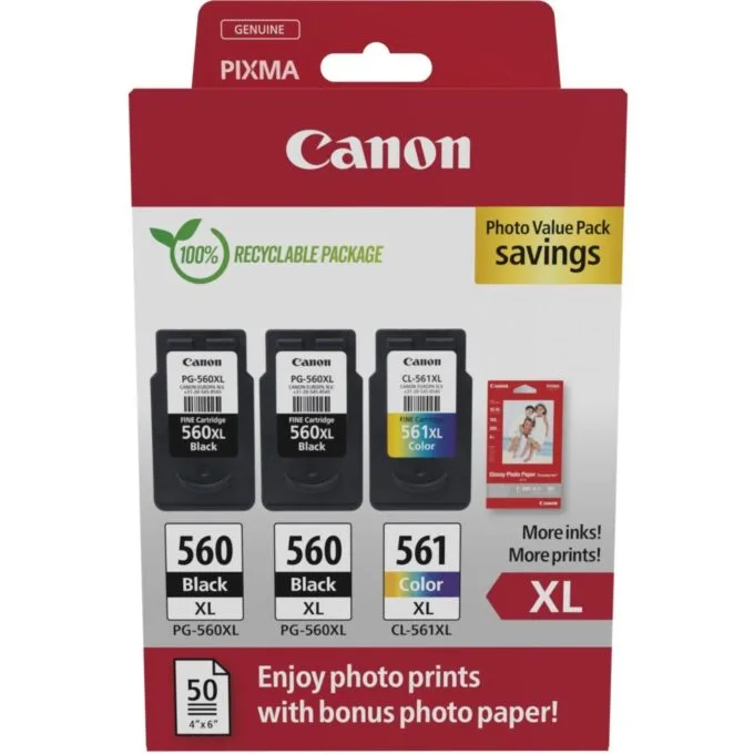 Canon Ink - 3712C012 - 3-piece Multipack (2xBlack Color) incl. Photo Paper — image 1