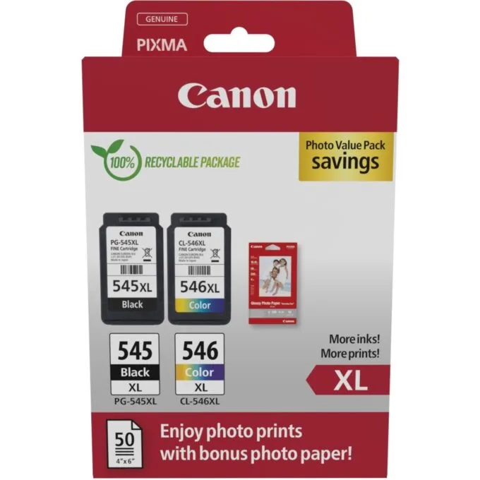 Canon Ink - 8286B011 - PG-545XL CL-546XL 2-pack multipack incl. photo paper — image 1
